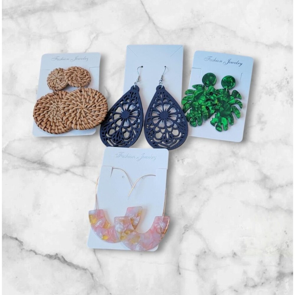 Set Of 4 Unique Earring Designs: (SKU #0170)